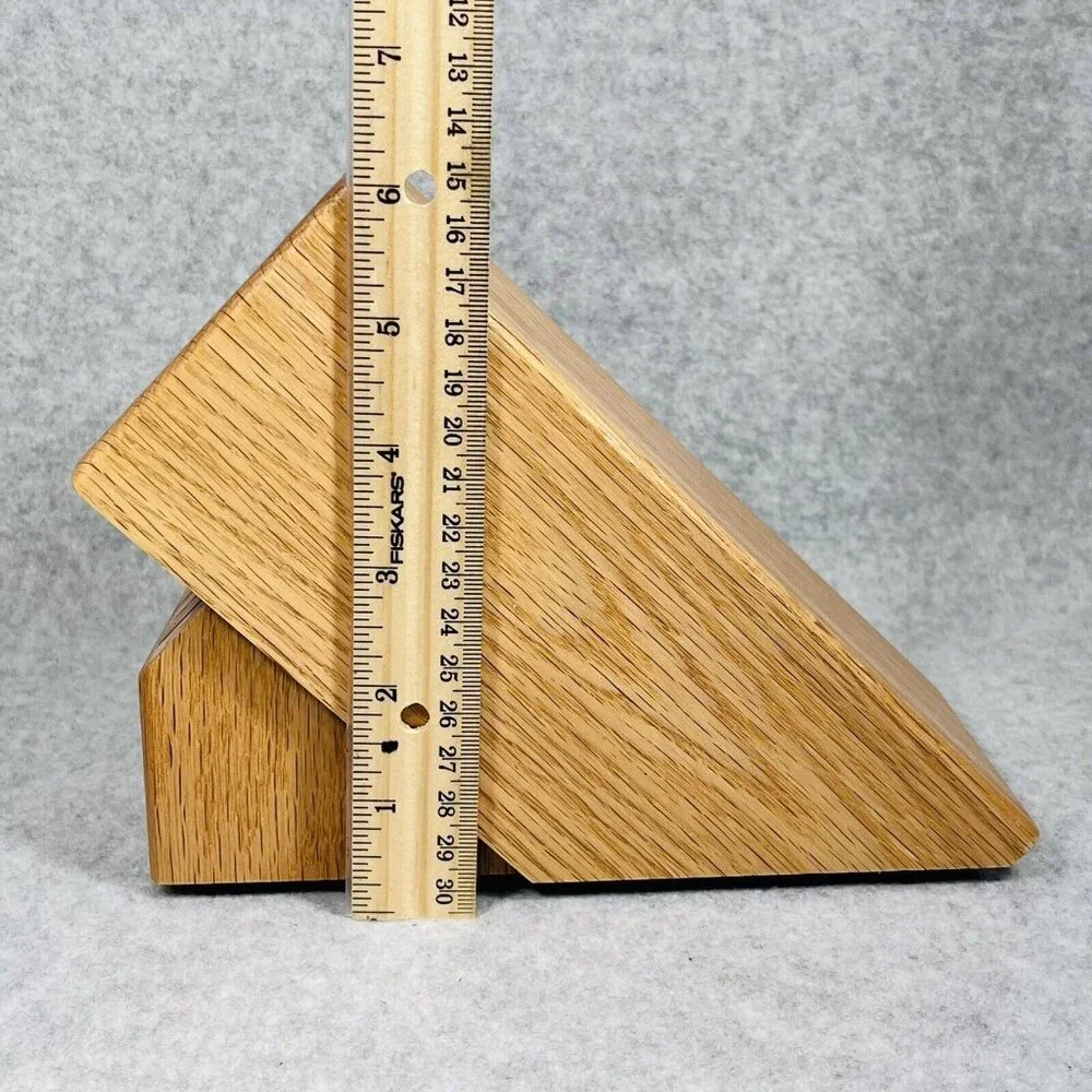 Cutco Studio #1751 Wood Knife Block 8 Slot Solid‎ Honey Oak Made in USA